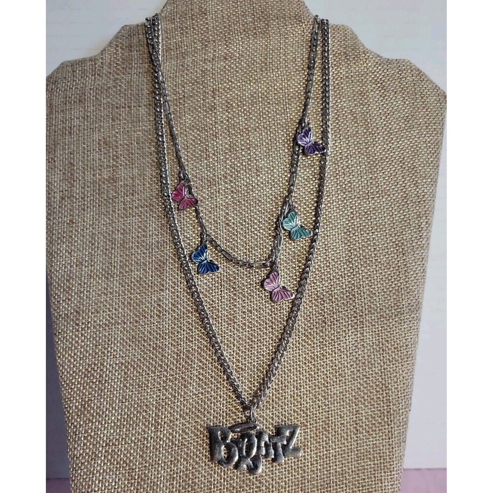 RARE HOT Y2K early 2000s BRATZ layered necklace butterflies Bratz logo